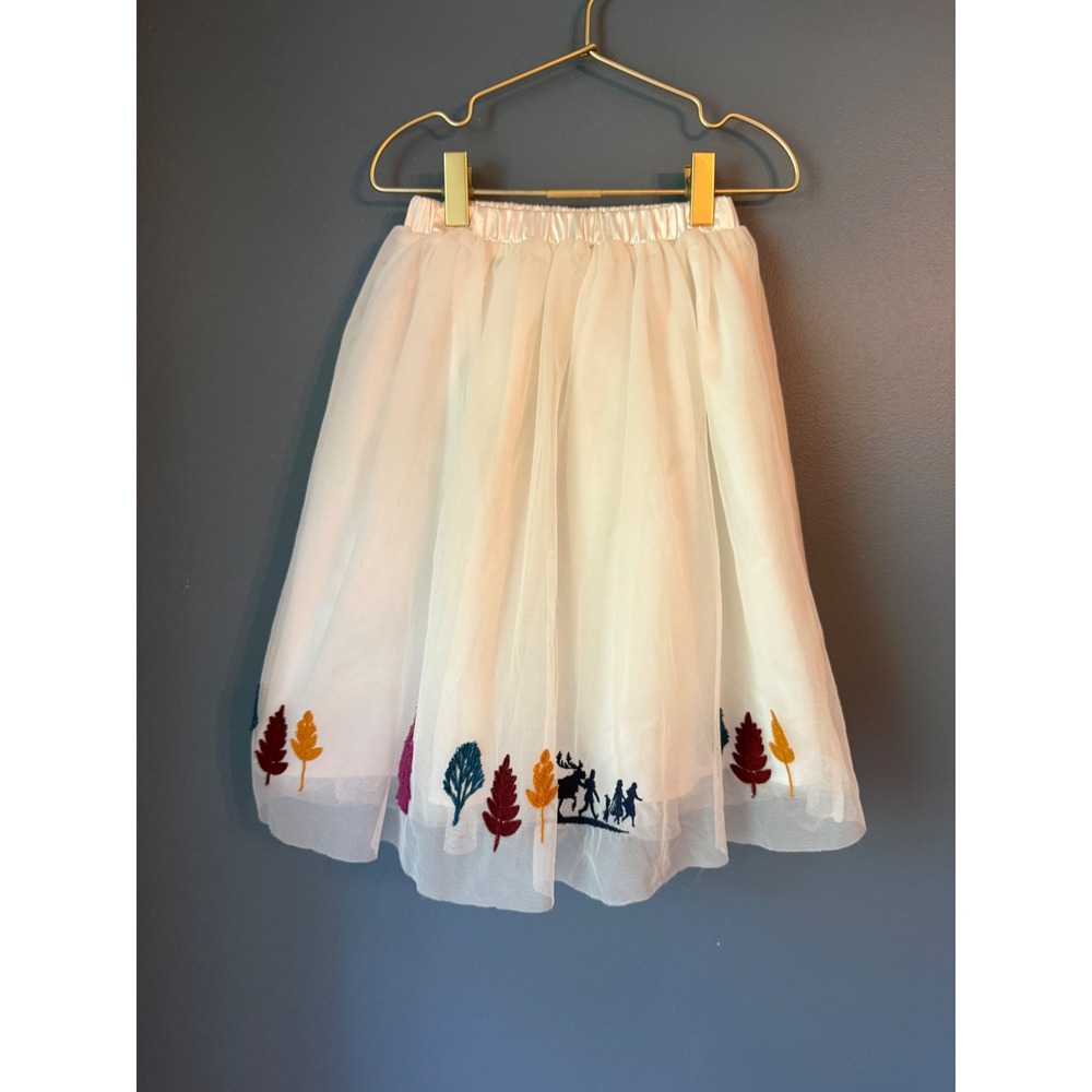 Hanna Andersson Disney Frozen 2 Tulle Skirt Cream White Embroidered Kids US 5